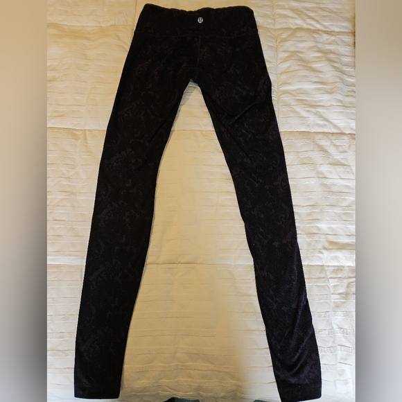 Lululemon Wunder Under Pant Baroque Deep Zinfandel Purple/Black Size 4 - Picture 9 of 11